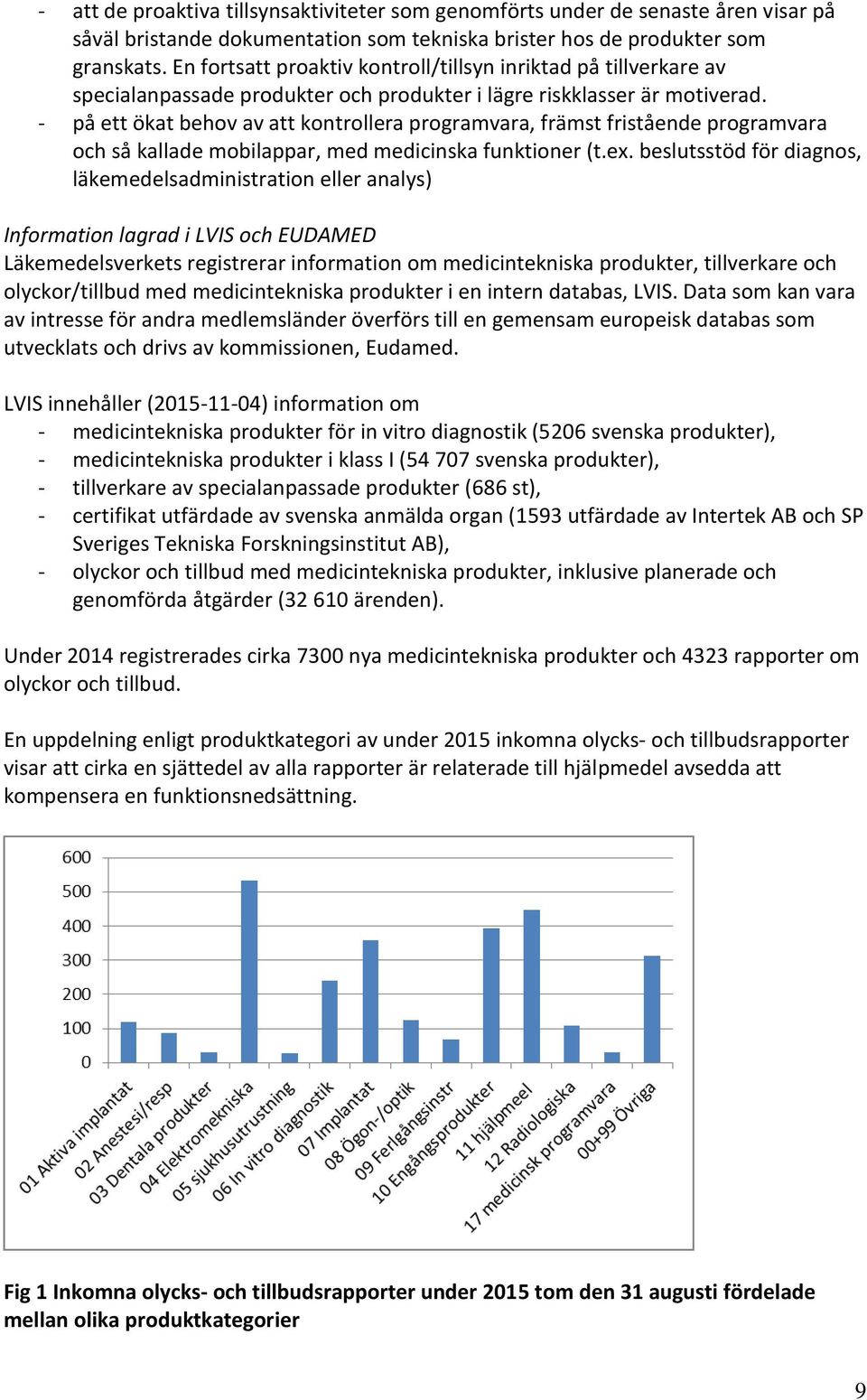 - på ett ökat behov av att kontrollera programvara, främst fristående programvara och så kallade mobilappar, med medicinska funktioner (t.ex.