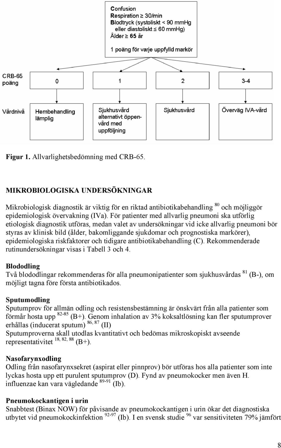 och prognostiska markörer), epidemiologiska riskfaktorer och tidigare antibiotikabehandling (C). Rekommenderade rutinundersökningar visas i Tabell 3 och 4.