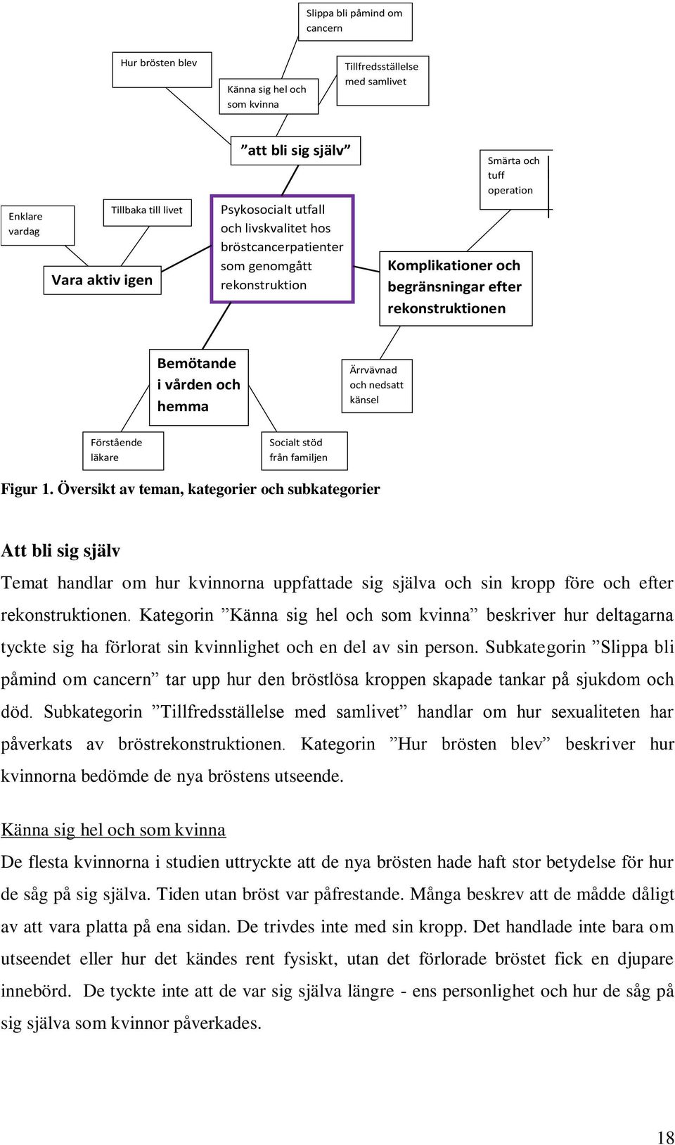 känsel Förstående läkare Socialt stöd från familjen Figur 1.