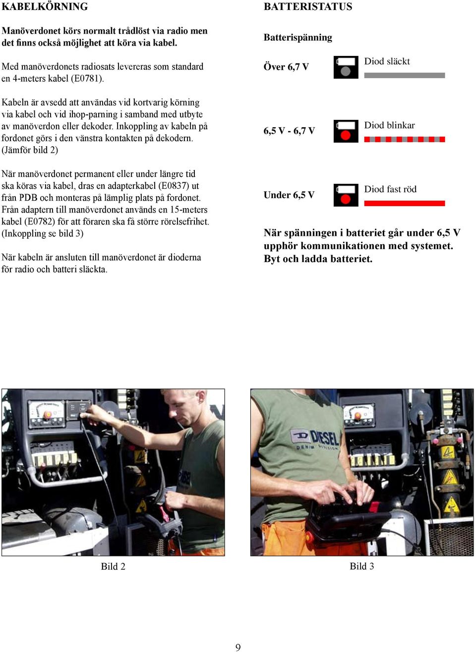 Inkoppling av kabeln på fordonet görs i den vänstra kontakten på dekodern.