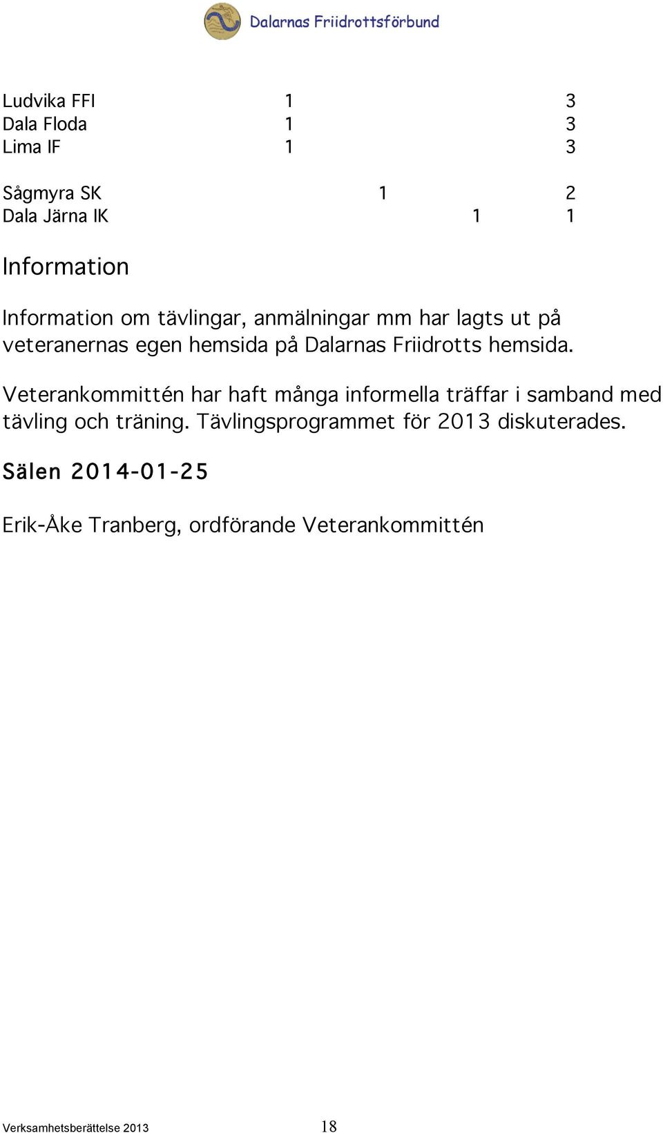 Veterankommittén har haft många informella träffar i samband med tävling och träning.