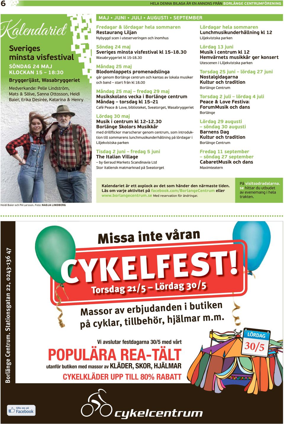 Söndag 24 maj Sveriges minsta visfestival kl 15 18.30 Wasabryggeriet kl 15-18.