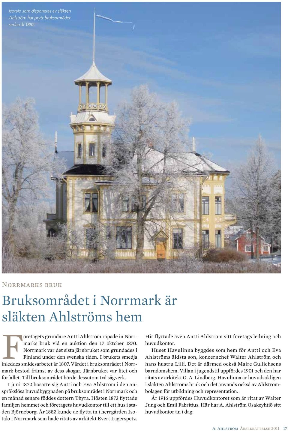 Norrmark var det sista järnbruket som grundades i Finland under den svenska tiden. I brukets smedja inleddes smidesarbetet år 1807. Värdet i bruksområdet i Norrmark bestod främst av dess skogar.