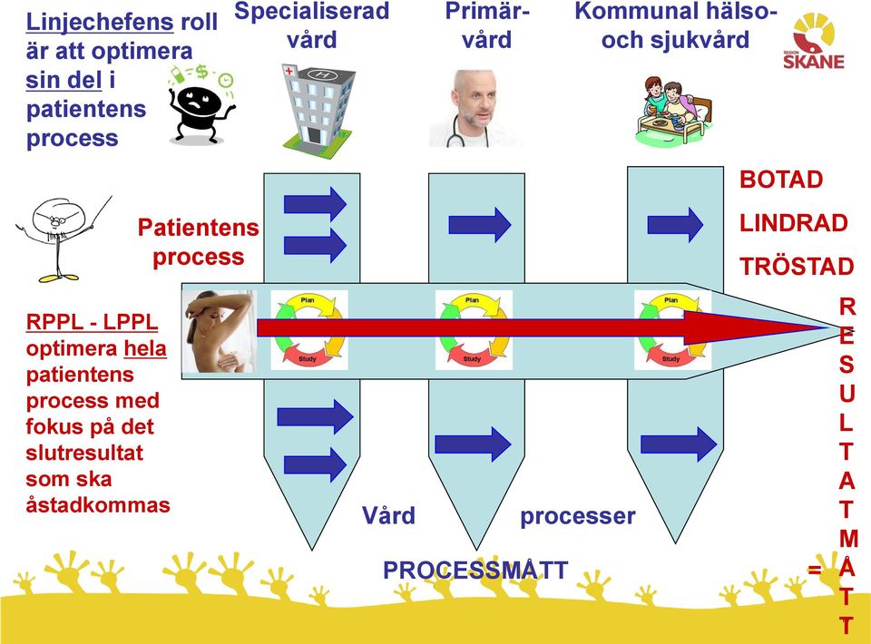 åstadkommas Patientens process Specialiserad vård Vård Primärvård Kommunal