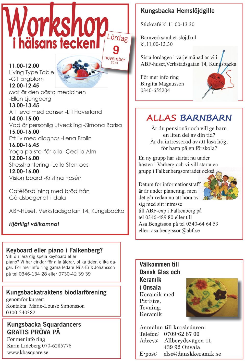 9 Barnverksamhet-slöjdkul kl.11.00-13.