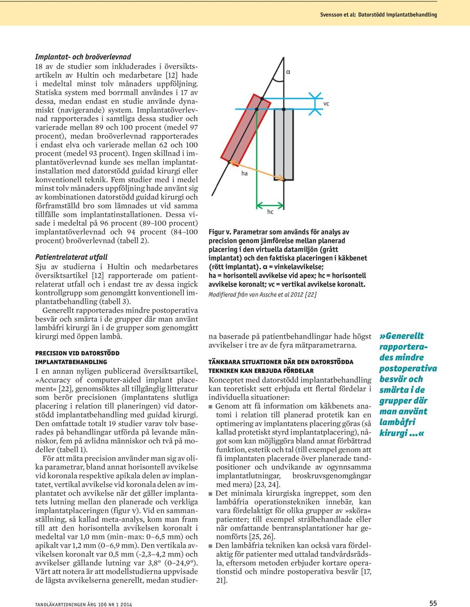 Implnttöverlevnd rpporterdes i smtlig dess studier och vrierde melln 89 och 100 procent (medel 97 procent), medn roöverlevnd rpporterdes i endst elv och vrierde melln 62 och 100 procent (medel 93