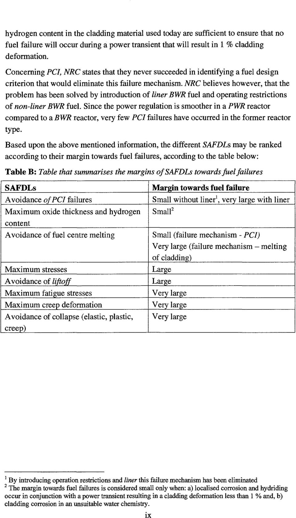 NRC believes however, that the problem has been solved by introduction of liner BWR fuel and operating restrictions of non-liner BWR fuel.