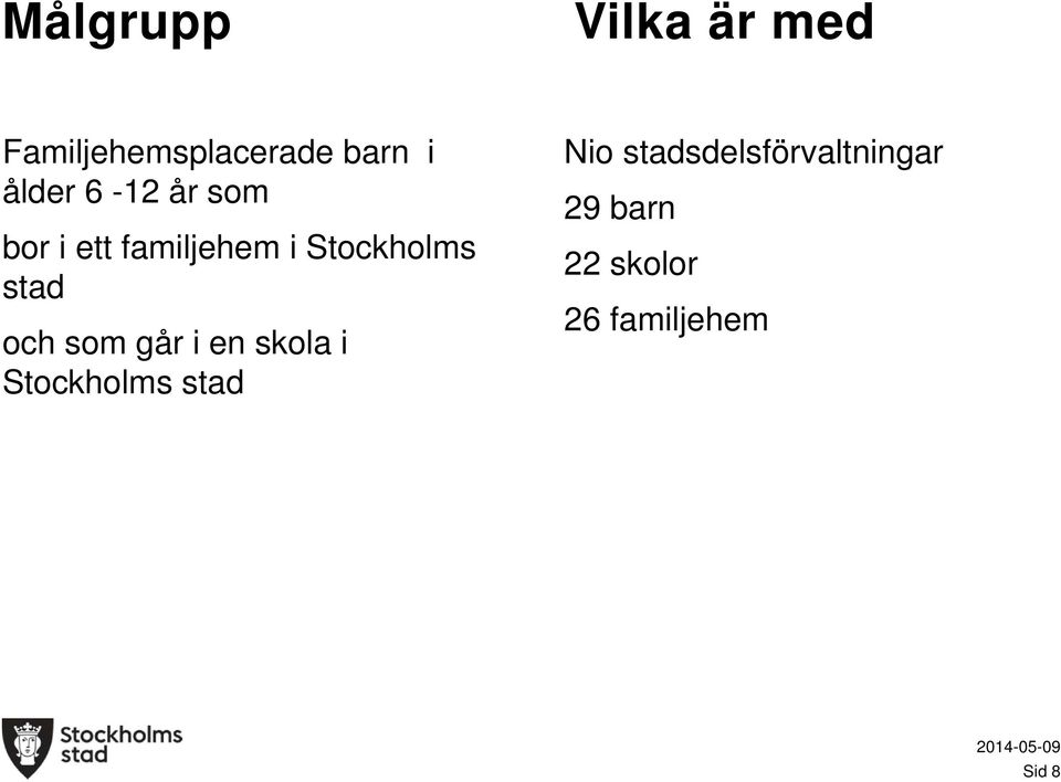 stad och som går i en skola i Stockholms stad Nio