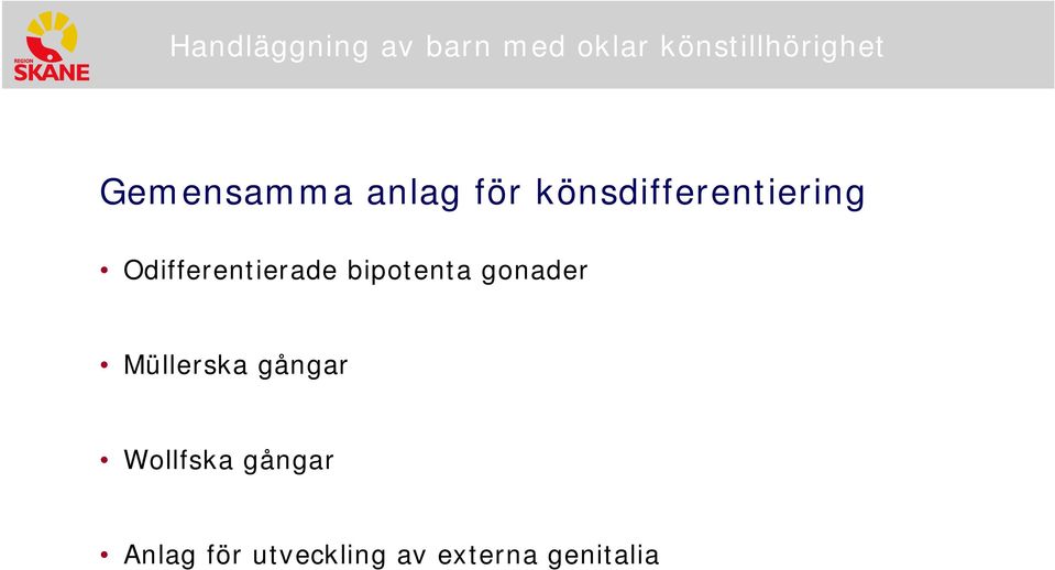 bipotenta gonader Müllerska gångar