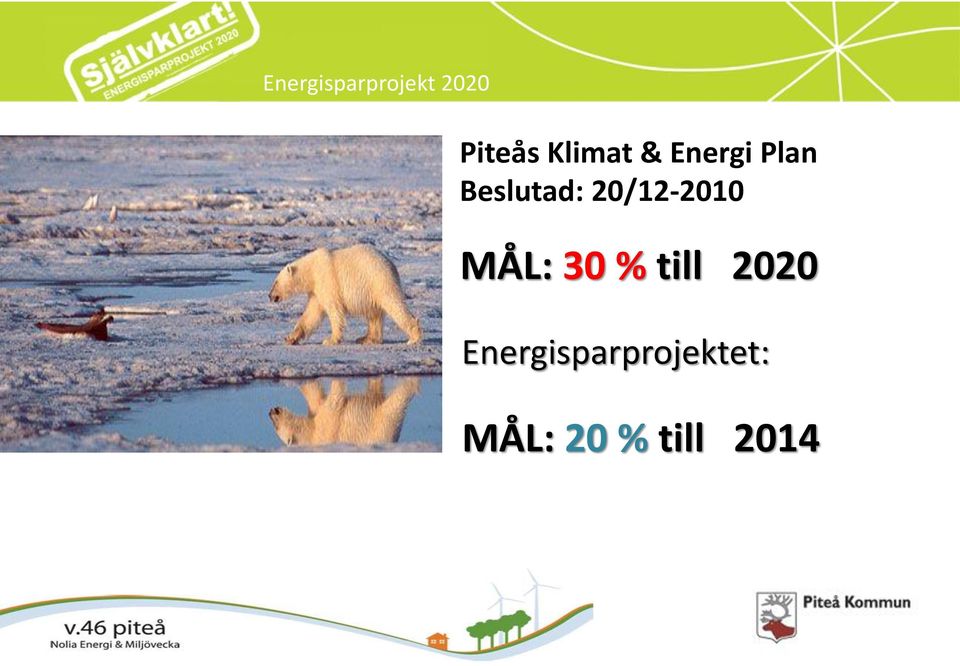 20/12-2010 MÅL: 30 % till 2020