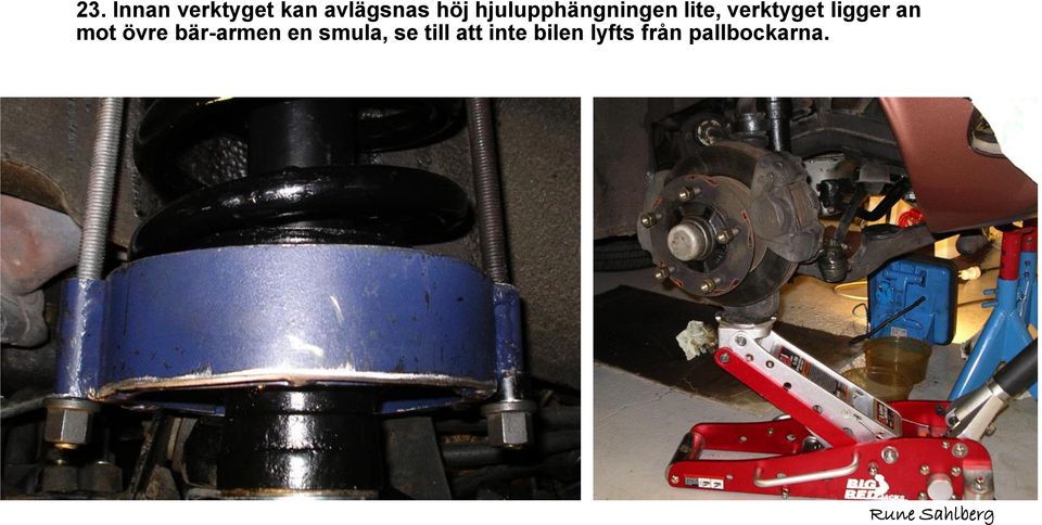 ligger an mot övre bär-armen en smula,