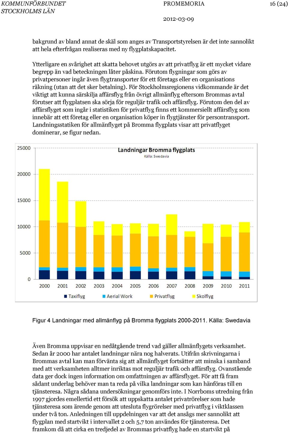 Förutom flygningar som görs av privatpersoner ingår även flygtransporter för ett företags eller en organisations räkning (utan att det sker betalning).