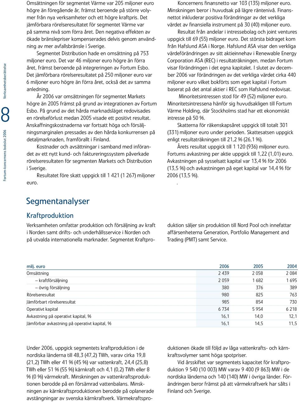 Den negativa effekten av ökade bränslepriser kompenserades delvis genom användning av mer avfallsbränsle i Sverige. Segmentet Distribution hade en omsättning på 753 miljoner euro.