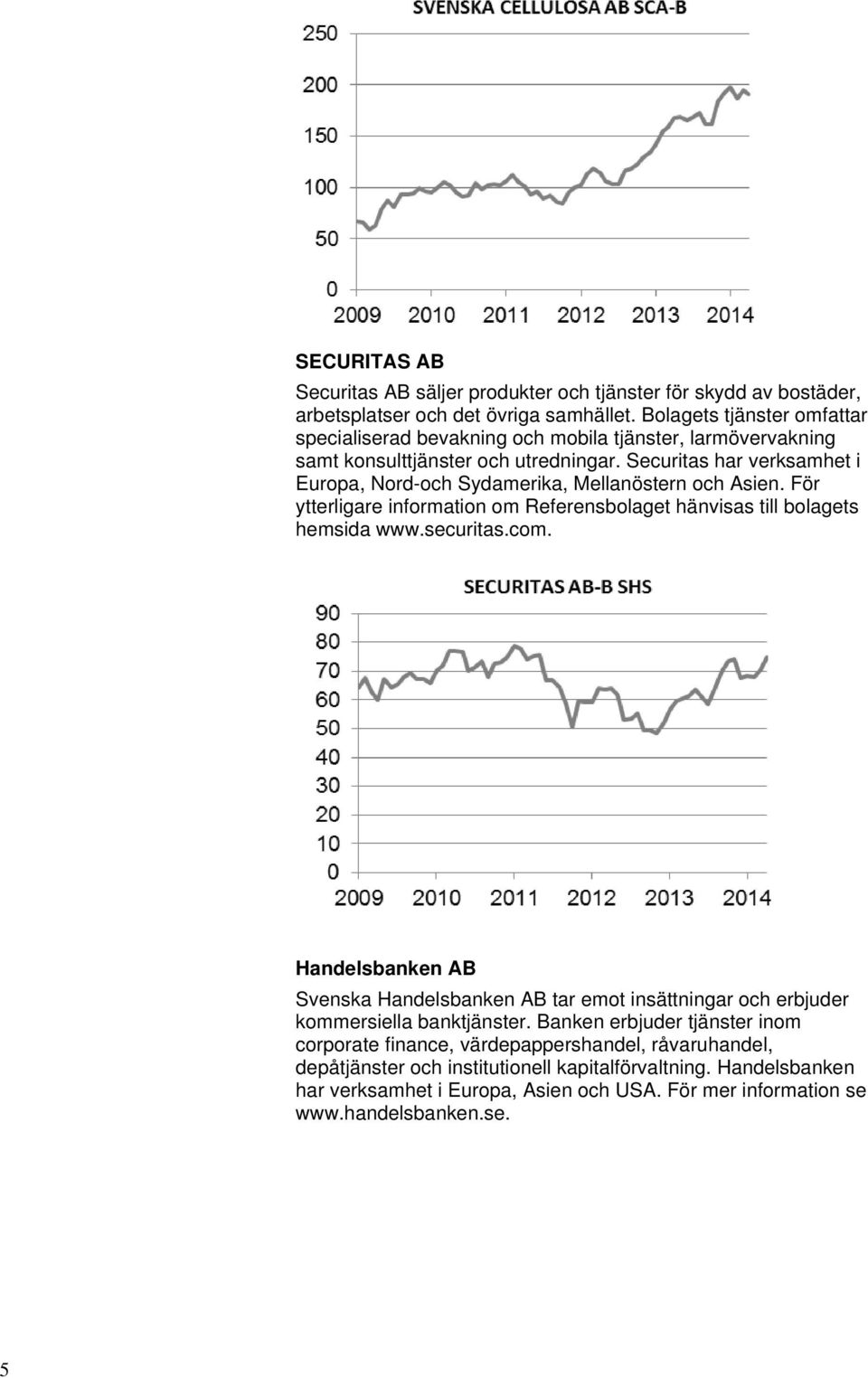 Securitas har verksamhet i Europa, Nord-och Sydamerika, Mellanöstern och Asien. För ytterligare information om Referensbolaget hänvisas till bolagets hemsida www.securitas.com.