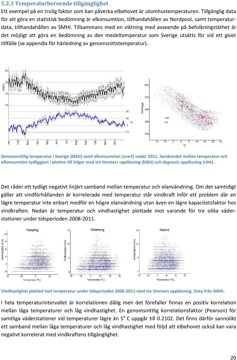 Tillsammans med en viktning med avseende på befolkningstäthet är det möjligt att göra en bedömning av den medeltemperatur som Sverige utsätts för vid ett givet tillfälle (se appendix för härledning