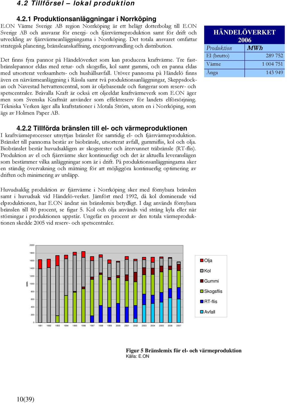 Det totala ansvaret omfattar strategisk planering, bränsleanskaffning, energiomvandling och distribution. Det finns fyra pannor på Händelöverket som kan producera kraftvärme.