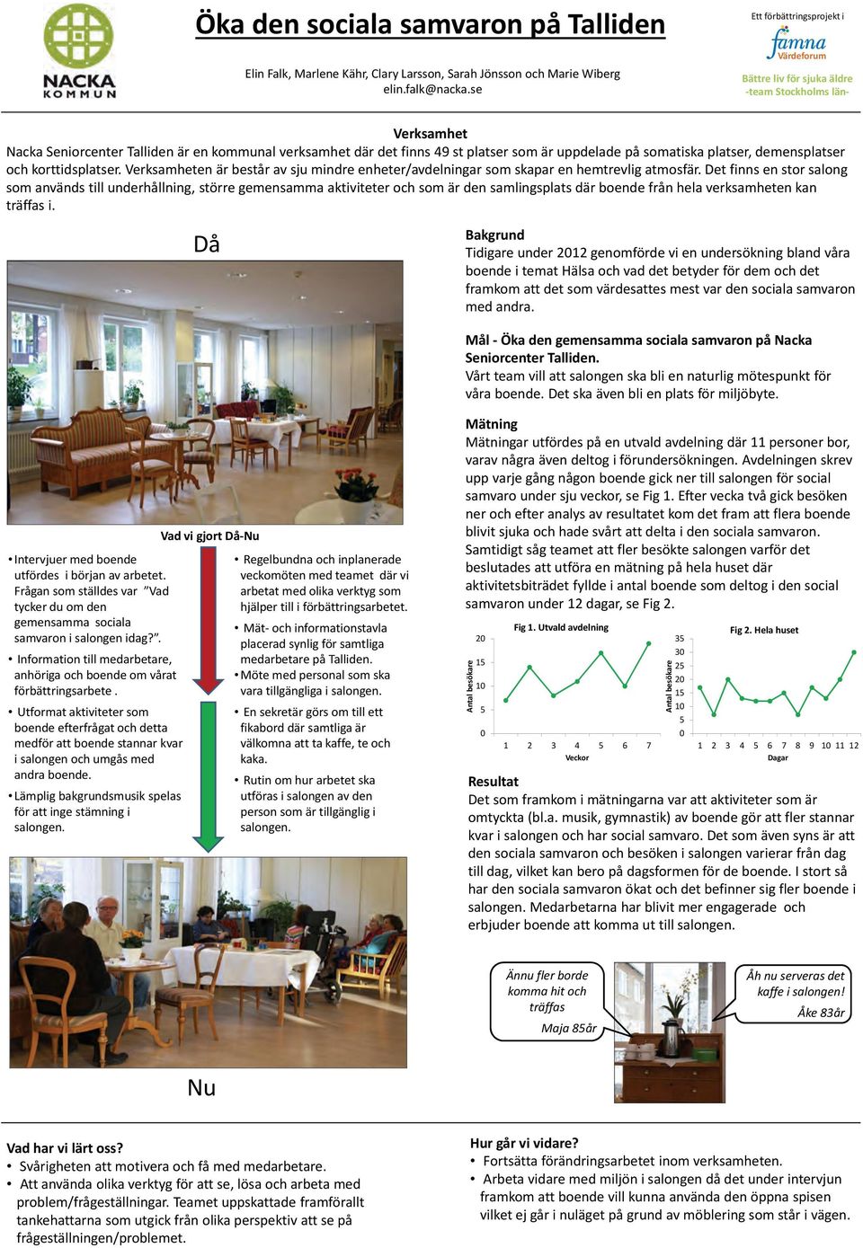 Verksamheten är består av sju mindre enheter/avdelningar som skapar en hemtrevlig atmosfär.