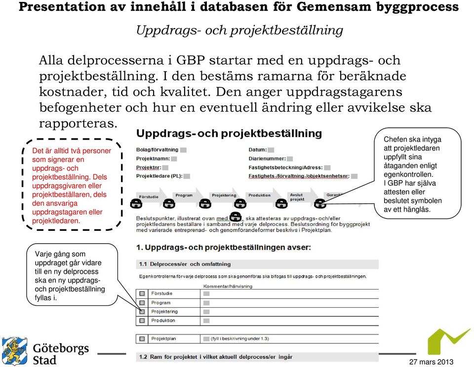 Dels uppdragsgivaren eller projektbeställaren, dels den ansvariga uppdragstagaren eller projektledaren.