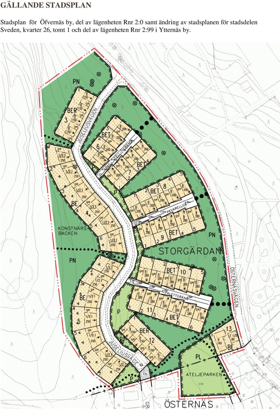 stadsplanen för stadsdelen Sveden, kvarter 26,