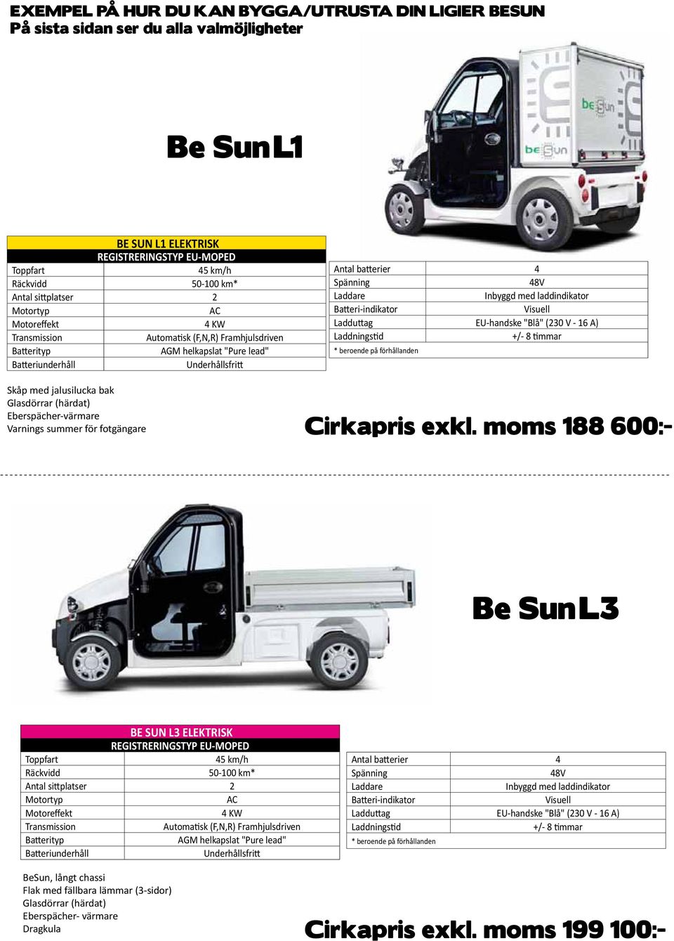 Batteri-indikator 4 Visuell Motoreffekt Antal säten 2 4 KW Spänning Ladduttag 48v EU-handske "Blå" (230 V - 16 A) Transmission Motortyp Automatisk AC (F,N,R) Framhjulsdriven Laddare Laddningstid