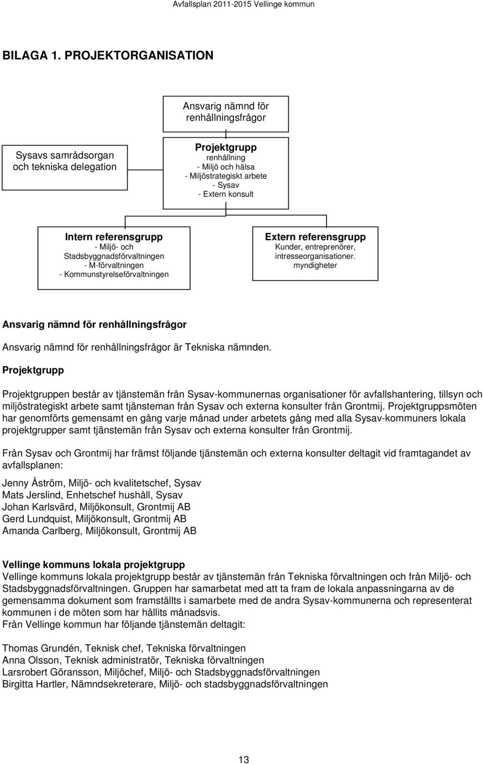 Intern referensgrupp - Miljö- och Stadsbyggnadsförvaltningen - M-förvaltningen - Kommunstyrelseförvaltningen Extern referensgrupp Kunder, entreprenörer, intresseorganisationer.