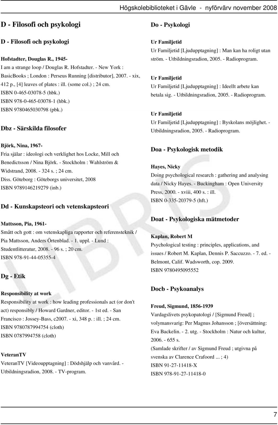 ) Dbz - Särskilda filosofer Björk, Nina, 1967- Fria själar : ideologi och verklighet hos Locke, Mill och Benedictsson / Nina Björk. - Stockholm : Wahlström & Widstrand, 2008. - 324 s. ; 24 cm. Diss.