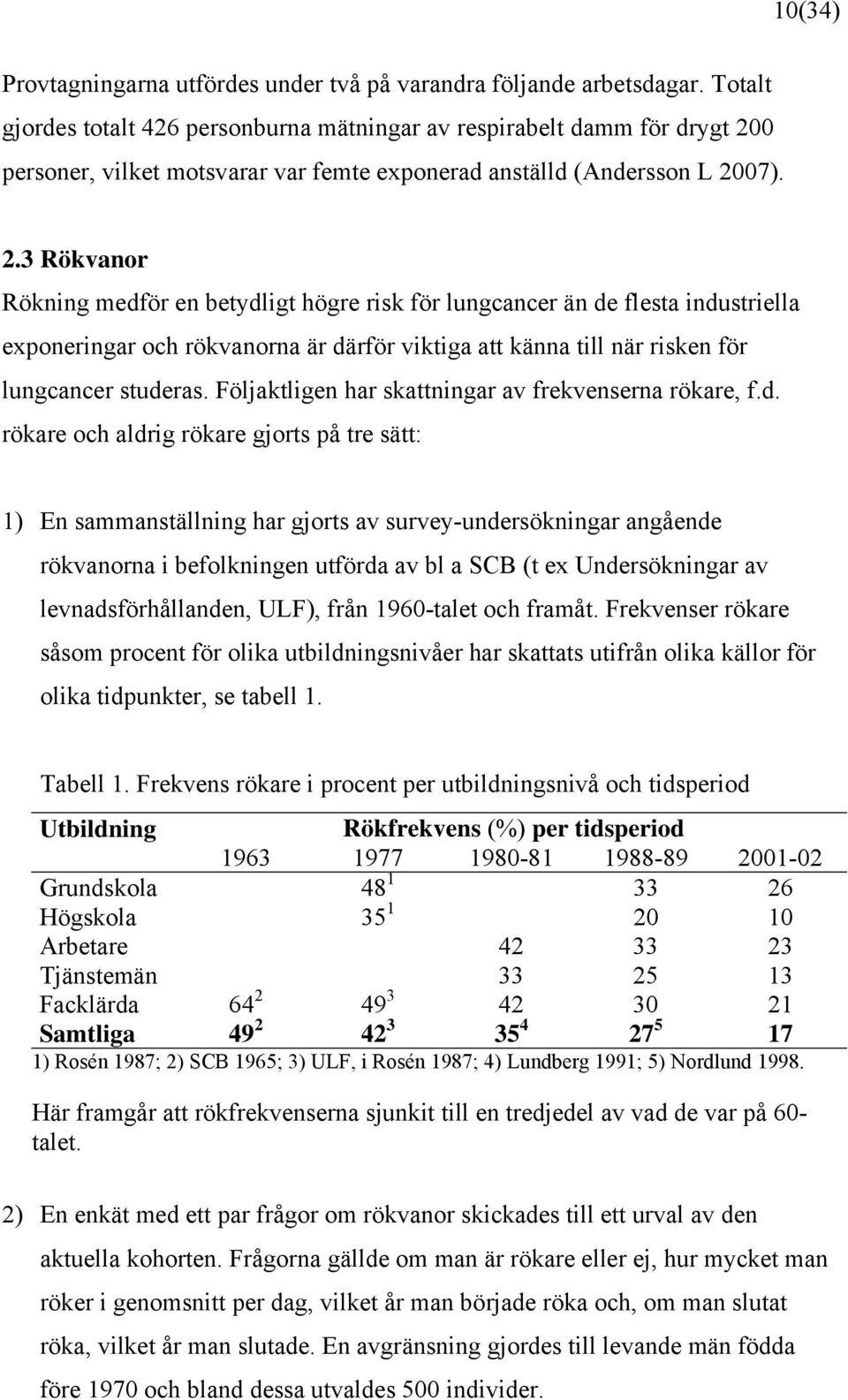 0 personer, vilket motsvarar var femte exponerad anställd (Andersson L 20