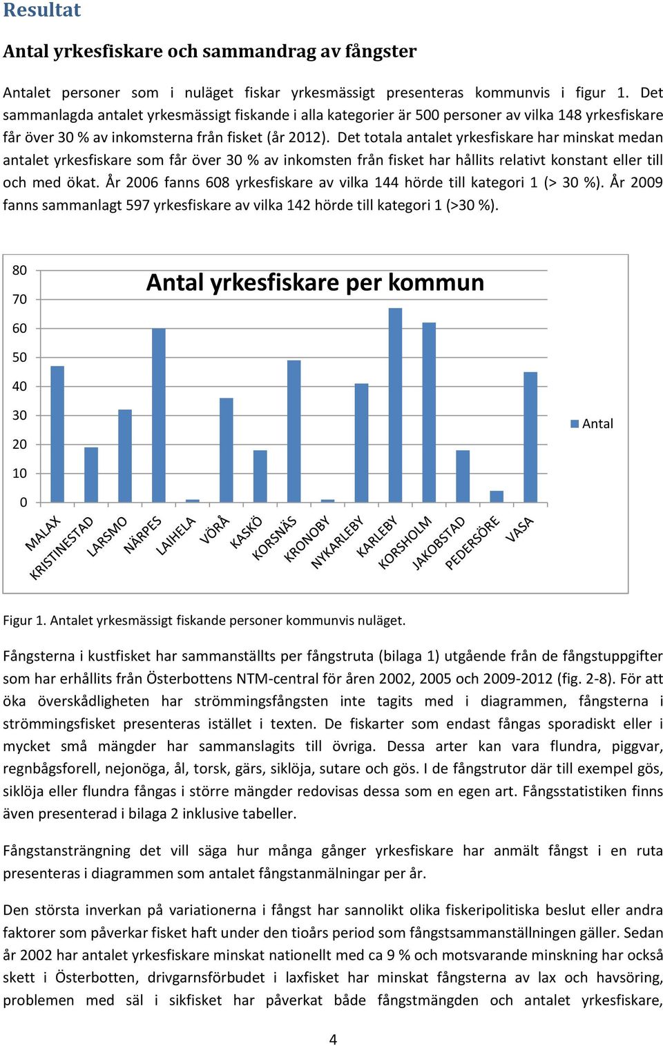 Det totala antalet yrkesfiskare har minskat medan antalet yrkesfiskare som får över 30 % av inkomsten från fisket har hållits relativt konstant eller till och med ökat.