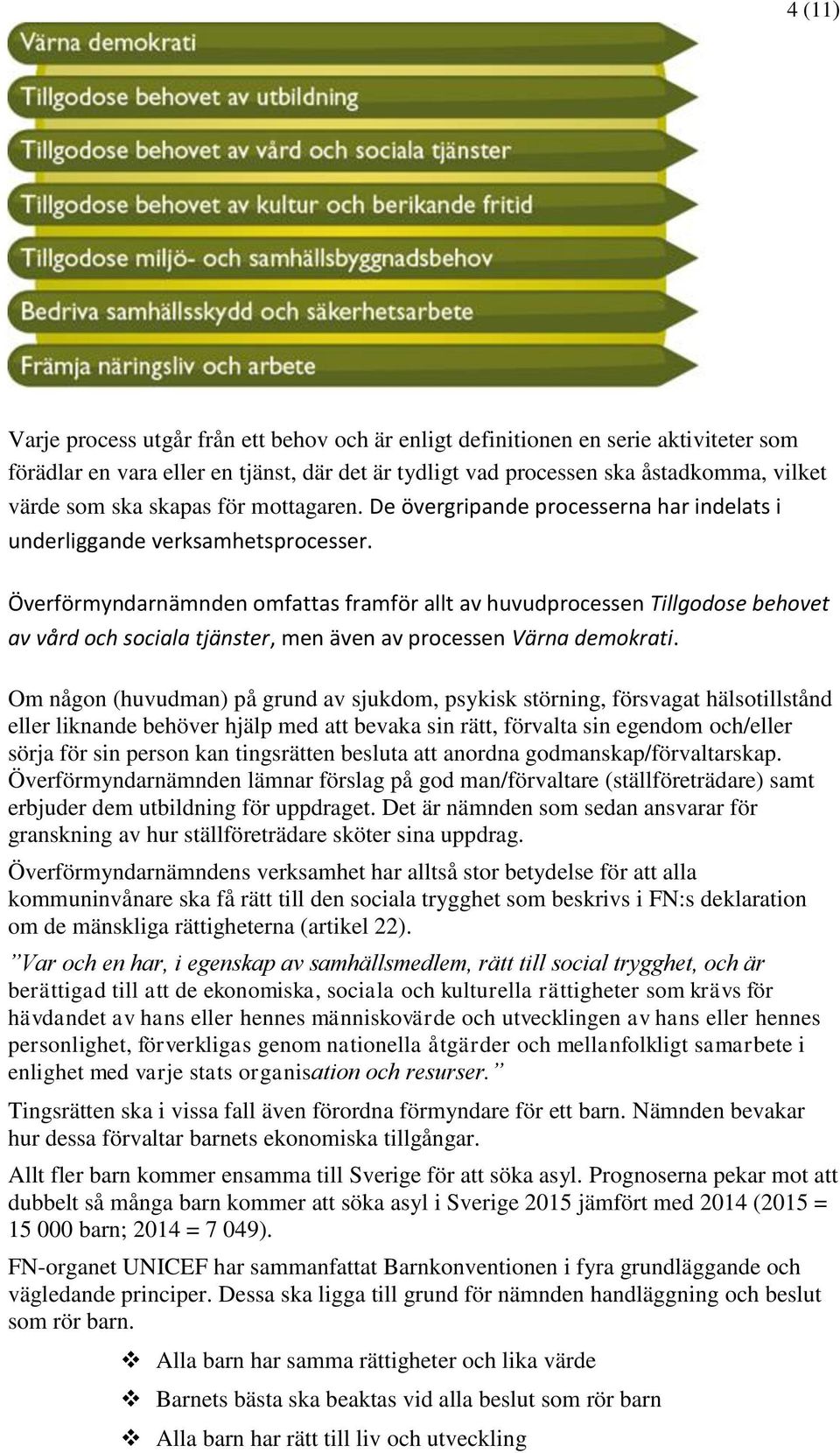 Överförmyndarnämnden omfattas framför allt av huvudprocessen Tillgodose behovet av vård och sociala tjänster, men även av processen Värna demokrati.