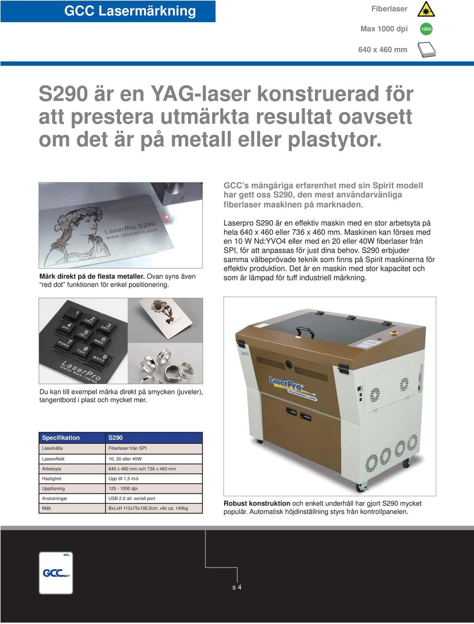 Ovan syns även red dot funktionen för enkel positionering. Laserpro S2 är en effektiv maskin med en stor arbetsyta på hela 640 x 460 eller 736 x 460 mm.