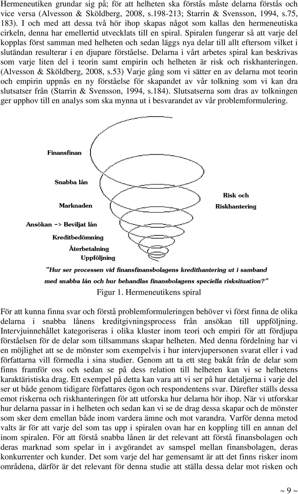 Spiralen fungerar så att varje del kopplas först samman med helheten och sedan läggs nya delar till allt eftersom vilket i slutändan resulterar i en djupare förståelse.