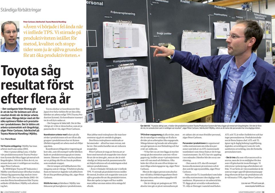 «toyota såg resultat först efter flera år Det vanligaste felet företag gör är att de har för bråttom och vill se resultat direkt när de börjar arbeta med Lean.