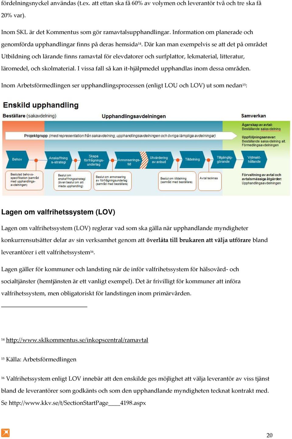 Där kan man exempelvis se att det på området Utbildning och lärande finns ramavtal för elevdatorer och surfplattor, lekmaterial, litteratur, läromedel, och skolmaterial.