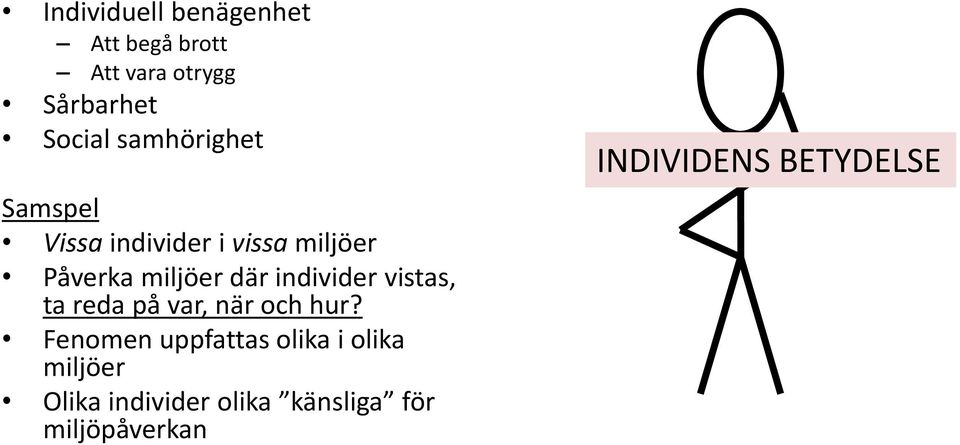 individer vistas, ta reda på var, när och hur?