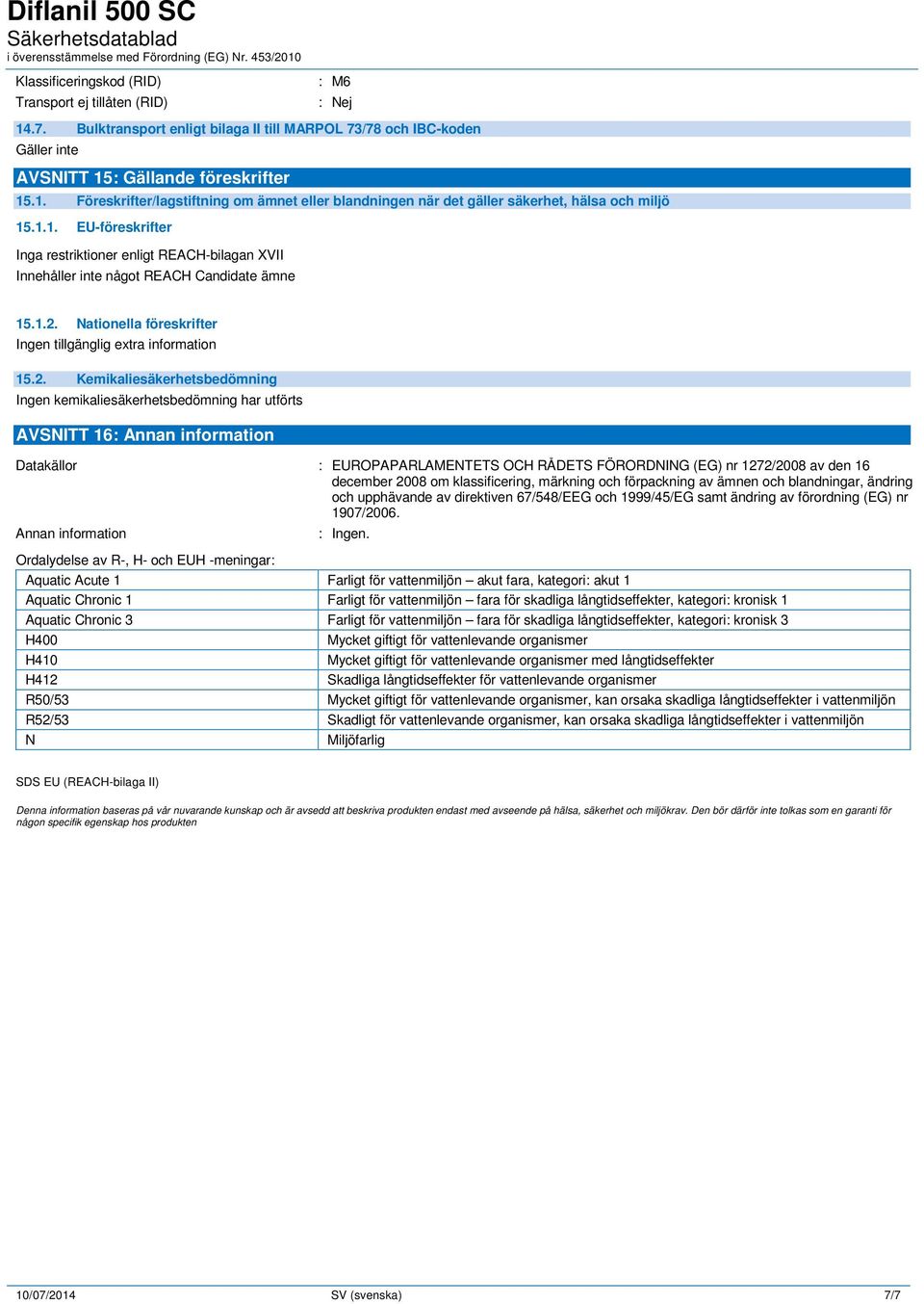 Nationella föreskrifter 15.2.