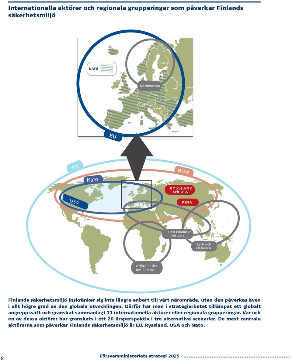 Därför har man i strategiarbetet tillämpat ett globalt angreppssätt och granskat sammanlagt 11 internationella aktörer eller regionala grupperingar.