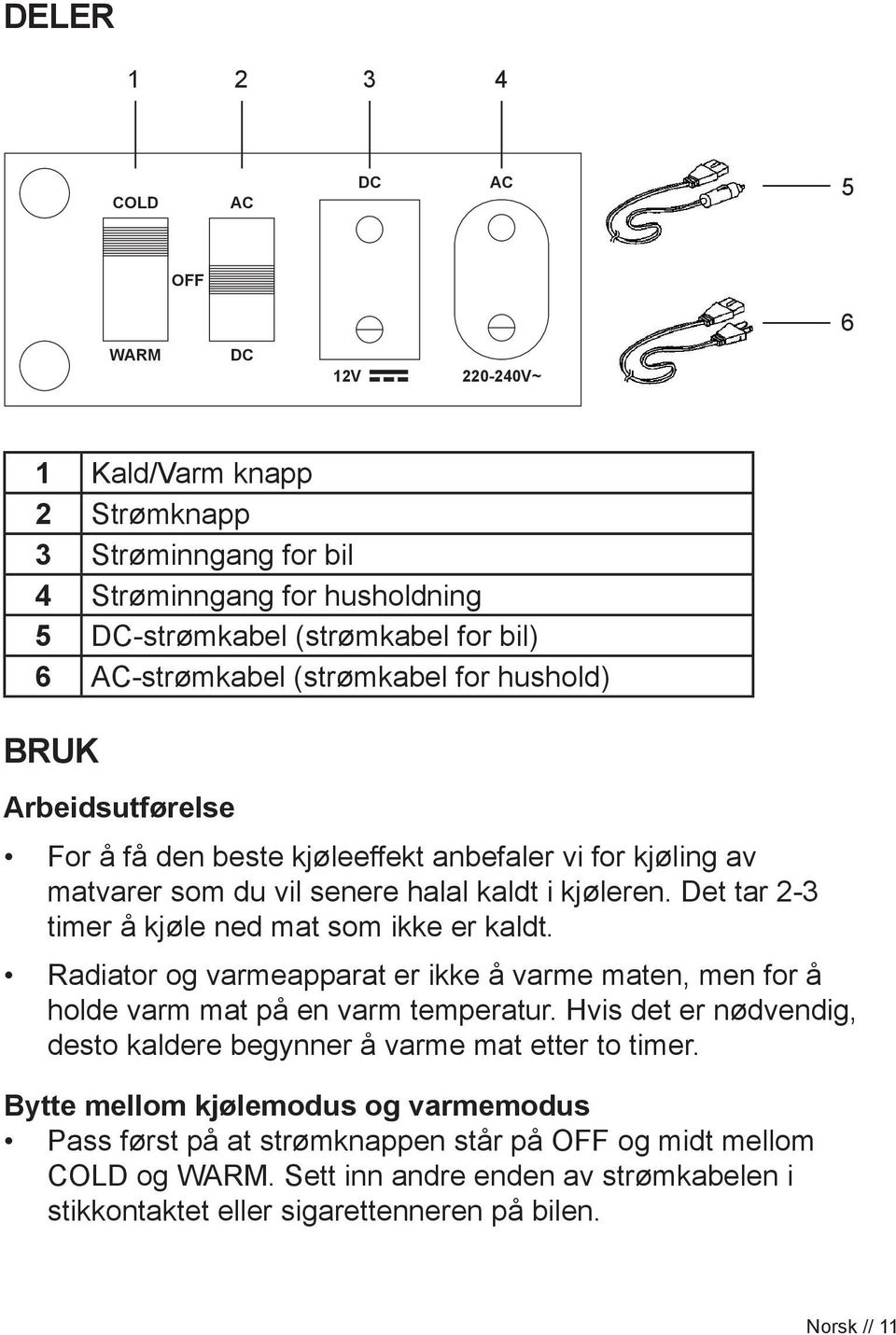 Det tar 2-3 timer å kjøle ned mat som ikke er kaldt. Radiator og varmeapparat er ikke å varme maten, men for å holde varm mat på en varm temperatur.