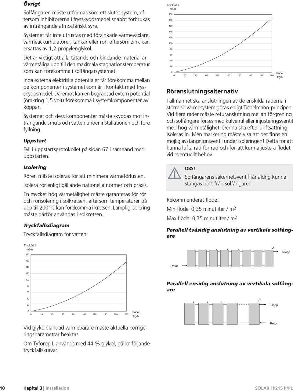 Det är viktigt att alla tätande och bindande material är värmetåliga upp till den maximala stagnationstemperatur som kan förekomma i solfångarsystemet.