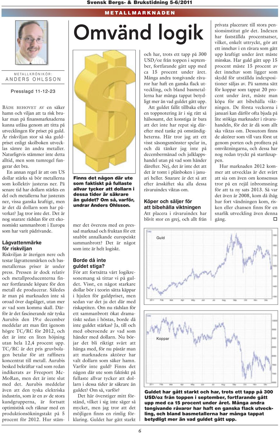 Naturligtvis stämmer inte detta alltid, men som tumregel fungerar det bra. En annan regel är att om US dollar stärks så bör metallerna som kollektiv justeras ner.