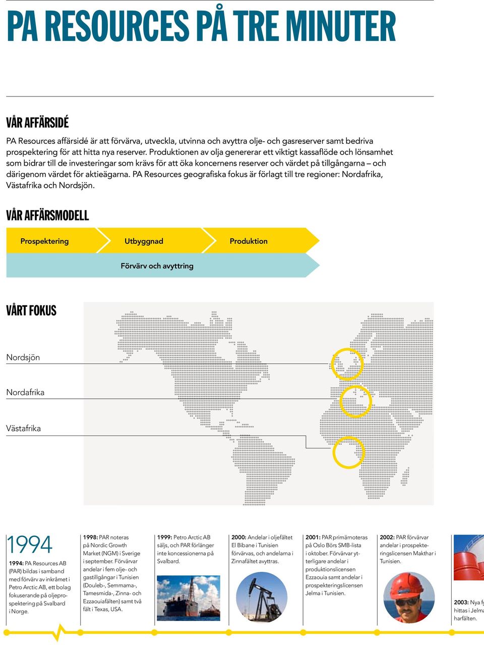 aktieägarna. PA Resources geografiska fokus är förlagt till tre regioner: Nordafrika, Västafrika och Nordsjön.