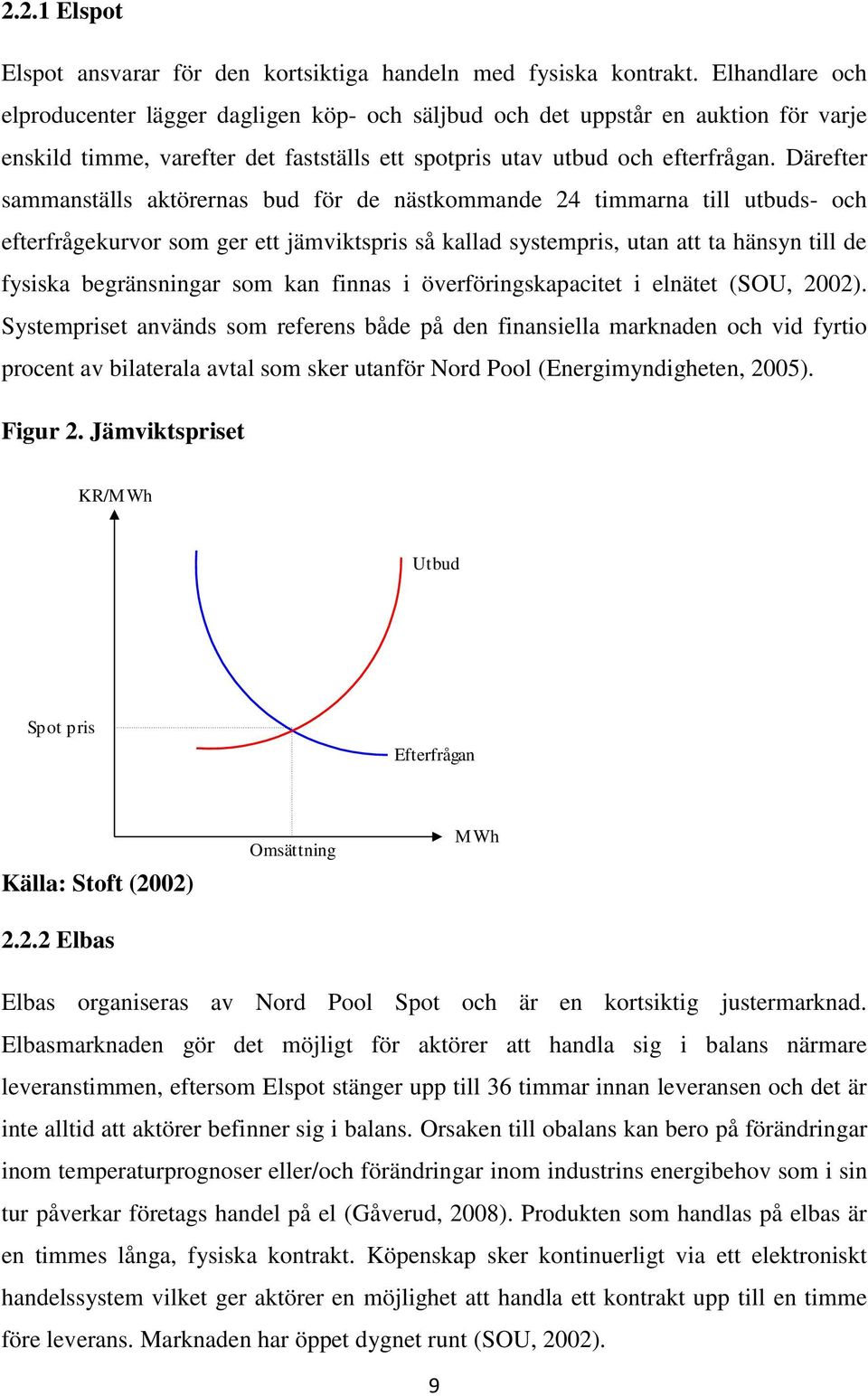 Därefter sammanställs aktörernas bud för de nästkommande 24 tmmarna tll utbuds- och efterfrågekurvor som ger ett jämvktsprs så kallad systemprs, utan att ta hänsyn tll de fysska begränsnngar som kan