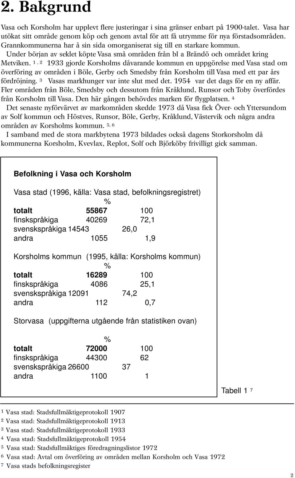 1, 2 1933 gjorde Korsholms dåvarande kommun en uppgörelse med Vasa stad om överföring av områden i Böle, Gerby och Smedsby från Korsholm till Vasa med ett par års fördröjning.