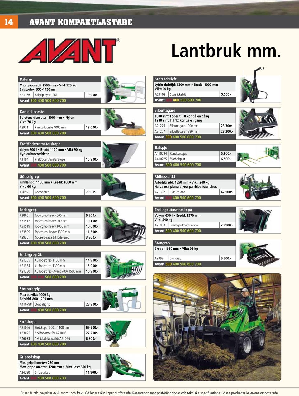 000:- Kraftfoderutmatarskopa Volym 300 l Bredd 1100 mm Vikt 90 kg Hydraulmotordriven A1194 Kraftfoderutmatarskopa 15.