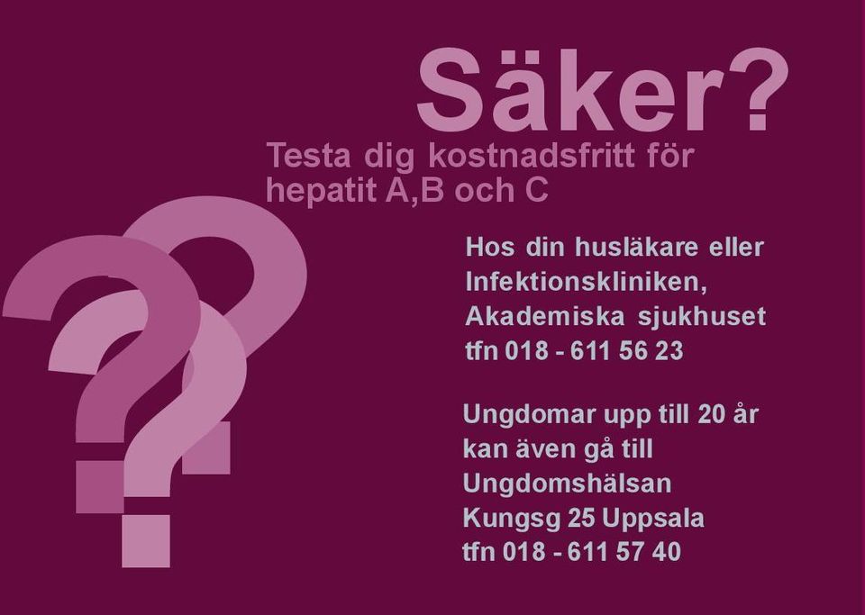 Infektionskliniken, Akademiska sjukhuset tfn018-6115623