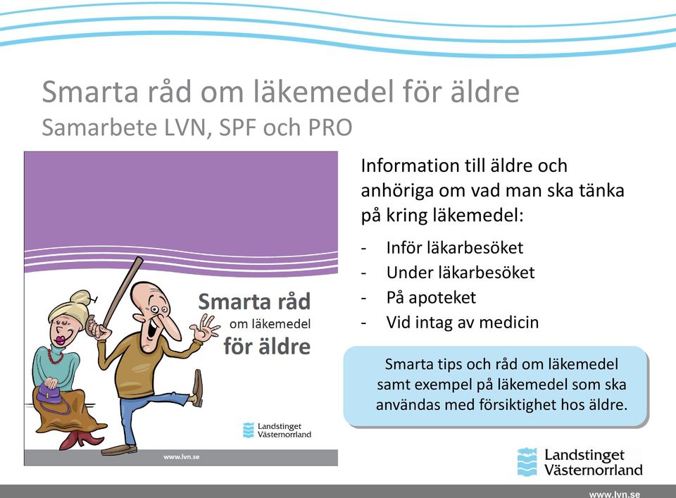 läkarbesöket - Under läkarbesöket - På apoteket - Vid intag av medicin Smarta