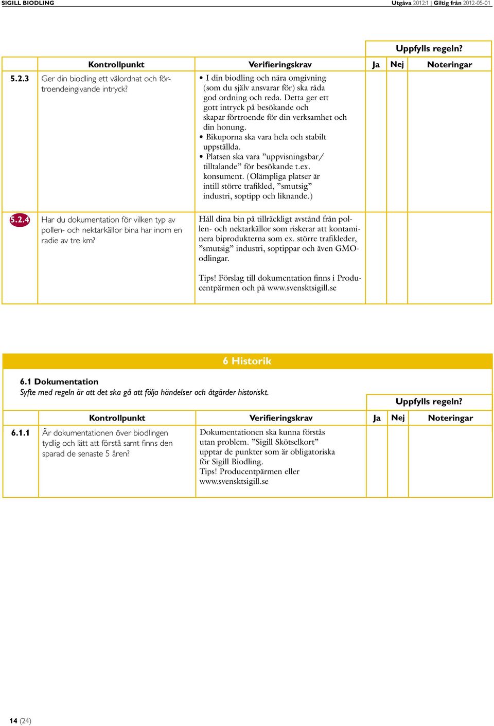 Platsen ska vara uppvisningsbar/ tilltalande för besökande t.ex. konsument. (Olämpliga platser är intill större trafikled, smutsig industri, soptipp och liknande.) 5.2.