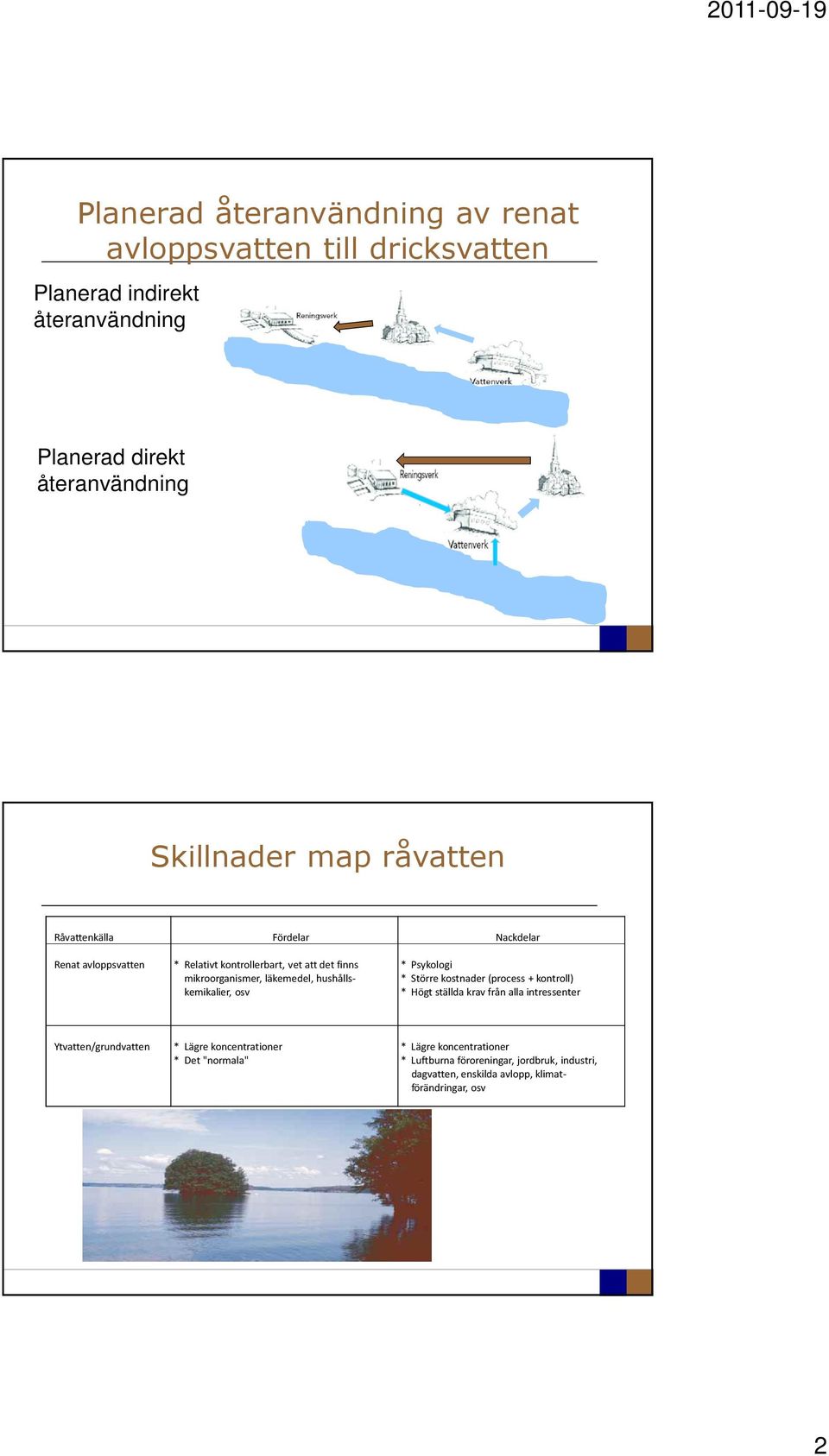 läkemedel, hushålls- * Större kostnader (process + kontroll) kemikalier, osv * Högt ställda krav från alla intressenter Ytvatten/grundvatten *