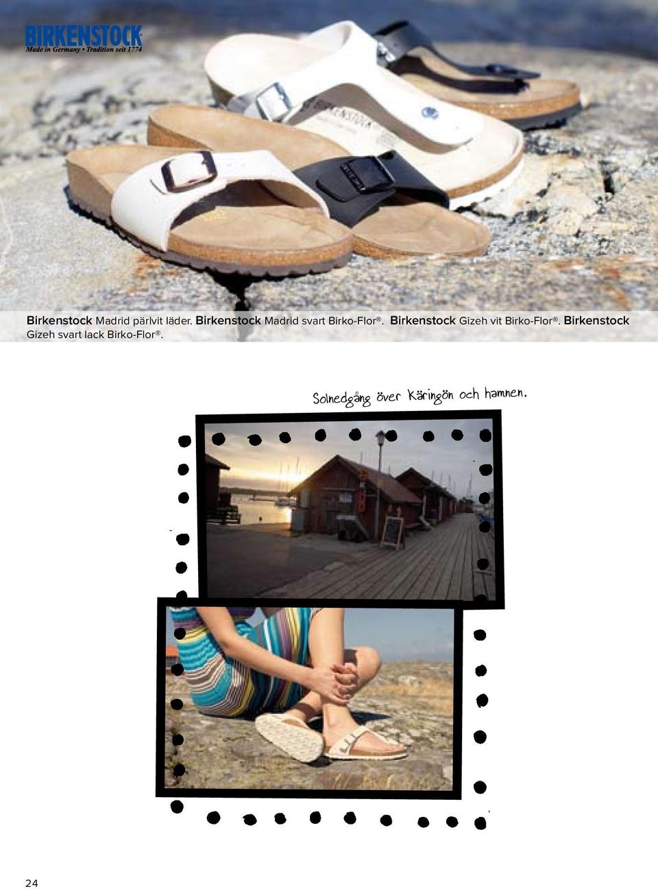 Birkenstock Gizeh vit Birko-Flor.