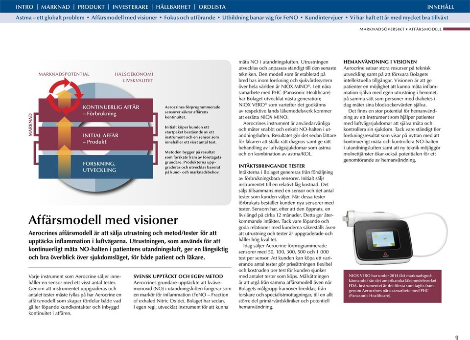 Utrustningen, som används för att kontinuerligt mäta NO-halten i patientens utandningsluft, ger en långsiktig och bra överblick över sjukdomsläget, för både patient och läkare.