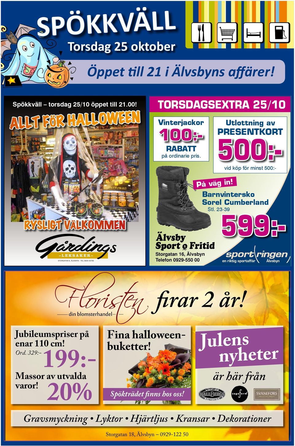 Barnvintersko Sorel Cumberland Stl. 23-39 Fina halloweenbuketter!